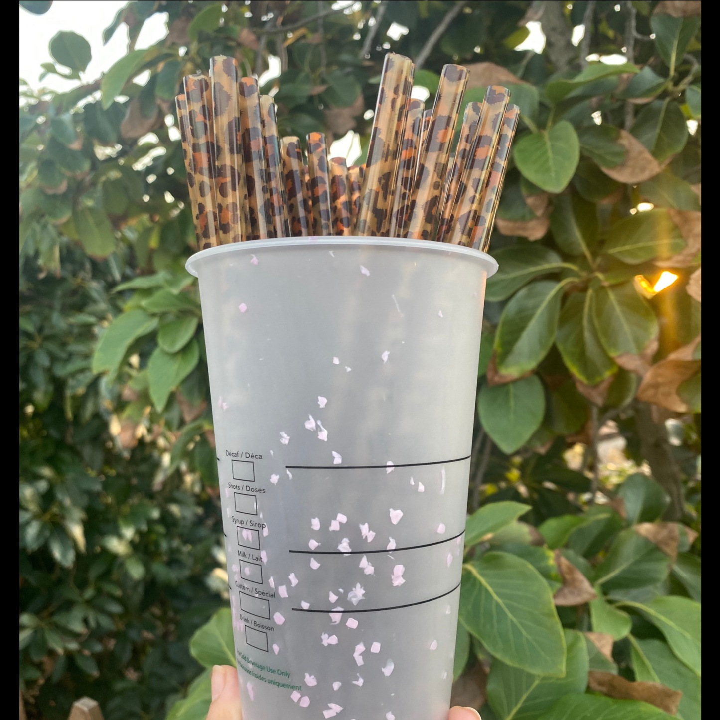 9" Reusable Cheetah Straws