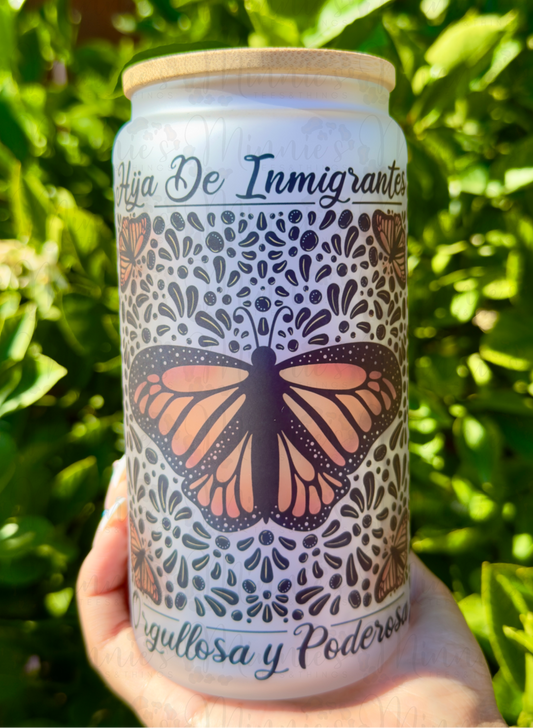 Hija de Inmigrantes Frosted Glass Cup