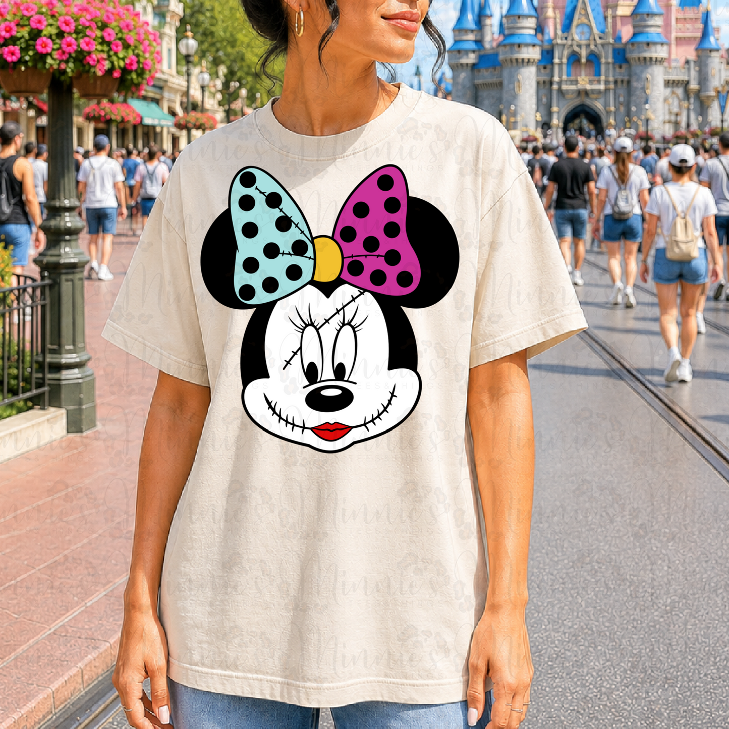 Spooky Mouse Patchwork Halloween Tee