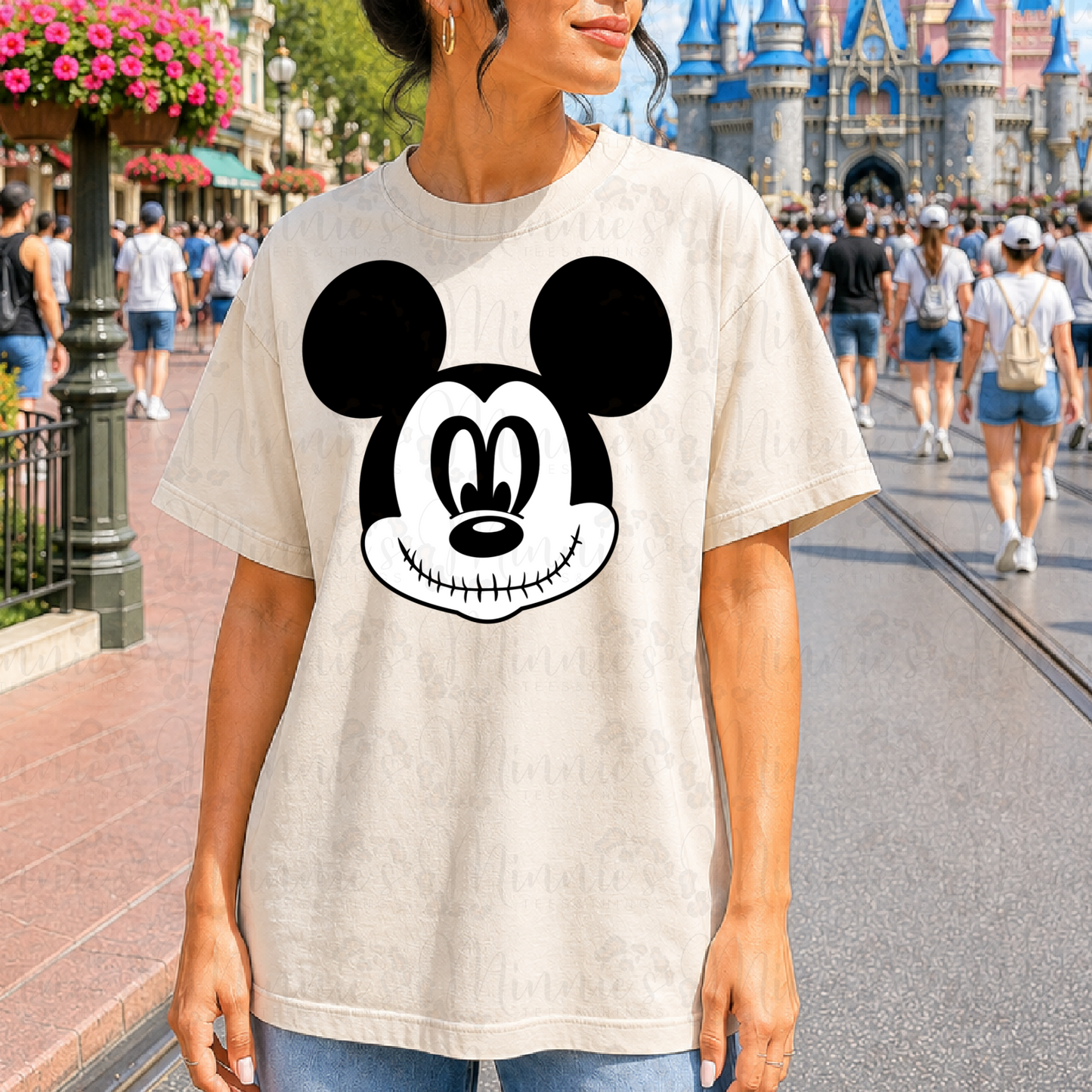 Spooky Mouse Patchwork Halloween Tee