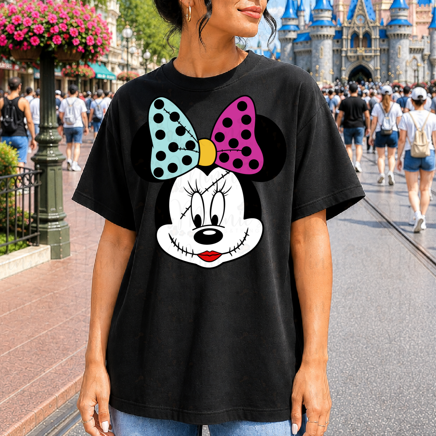 Spooky Mouse Patchwork Halloween Tee