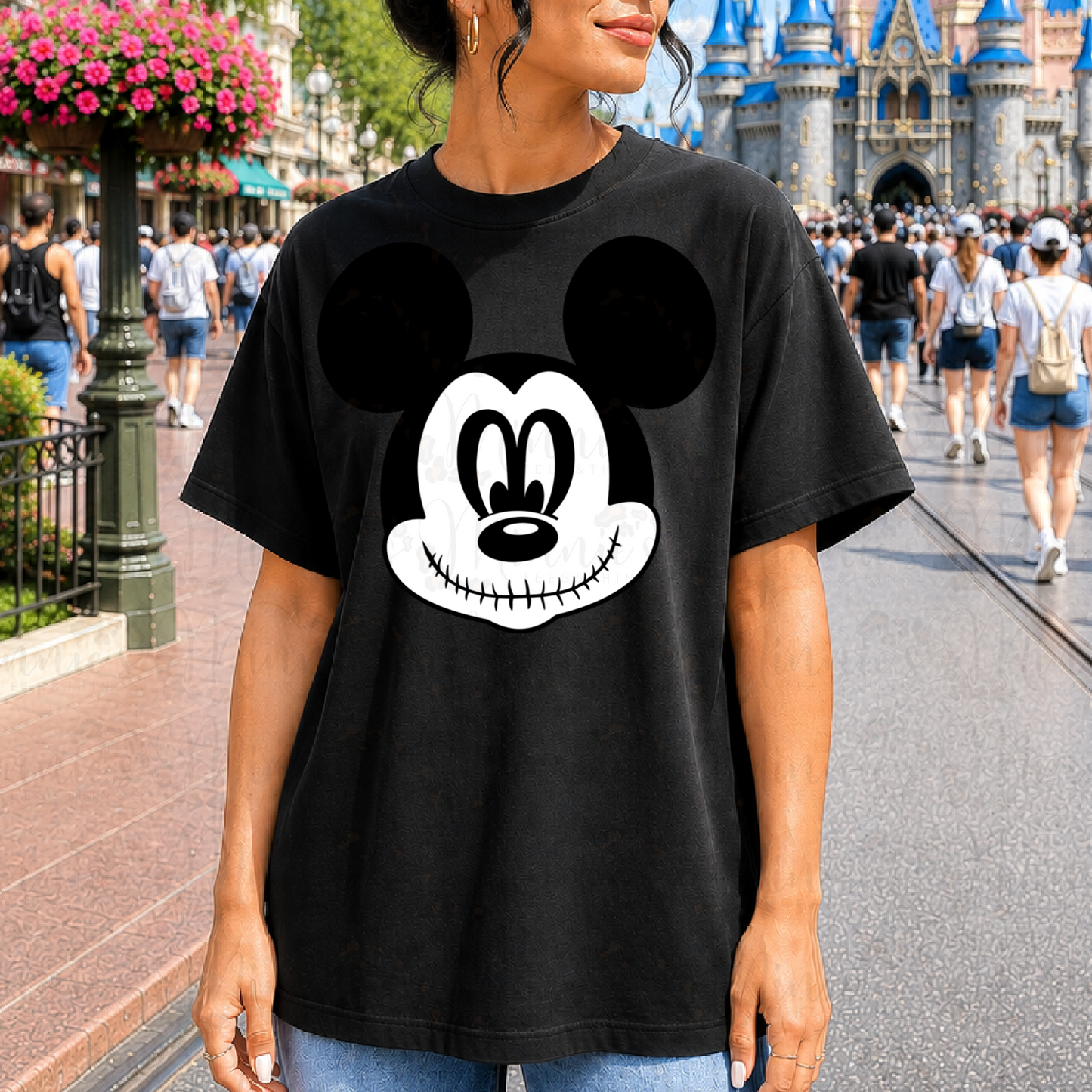 Spooky Mouse Patchwork Halloween Tee
