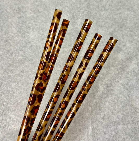 9" Reusable Cheetah Straws